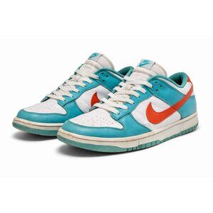 Nike Dunk Low SB DV0833-102 Teal Orange White Mens 11 Used Miami Dolphins